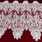 1 Yard White Corded Bridal Lace Fabric Embroidered on Polyester Net Mesh 52 inch Width